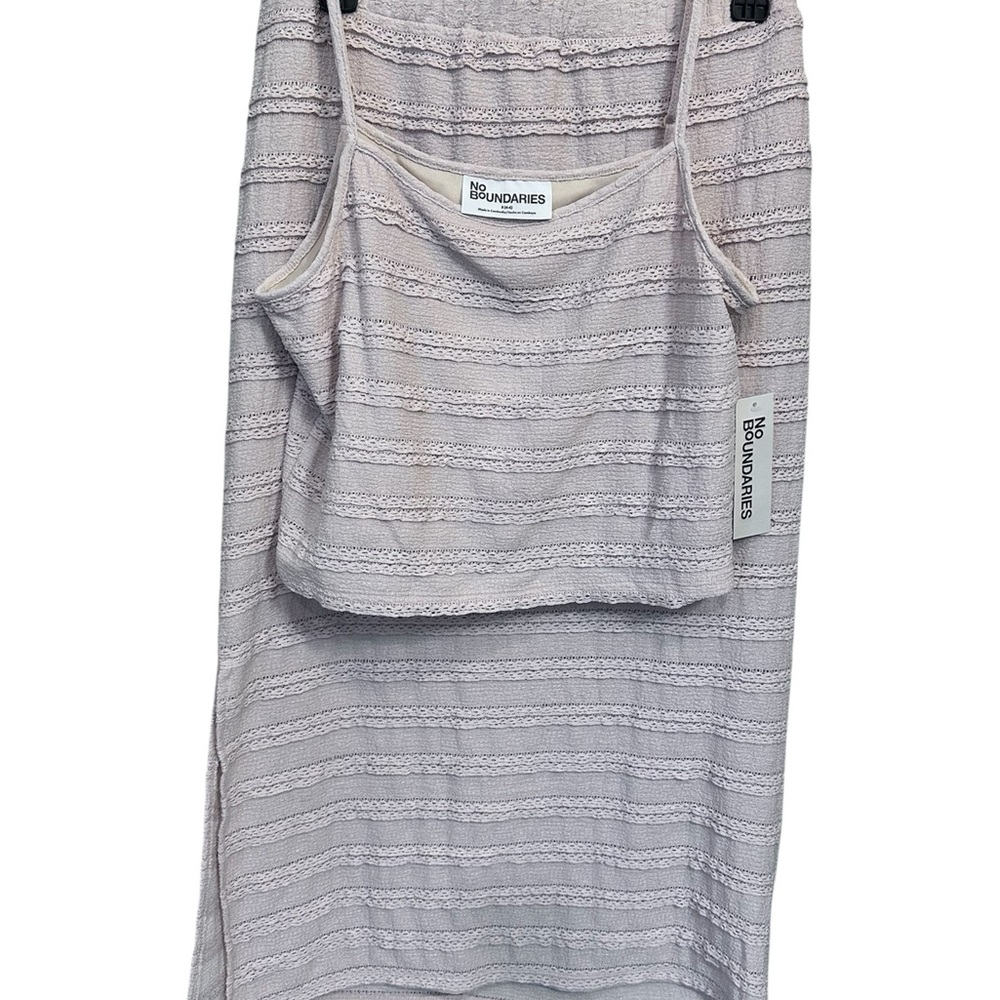 No Boundaries Tan Knit Tank & Skirt Set